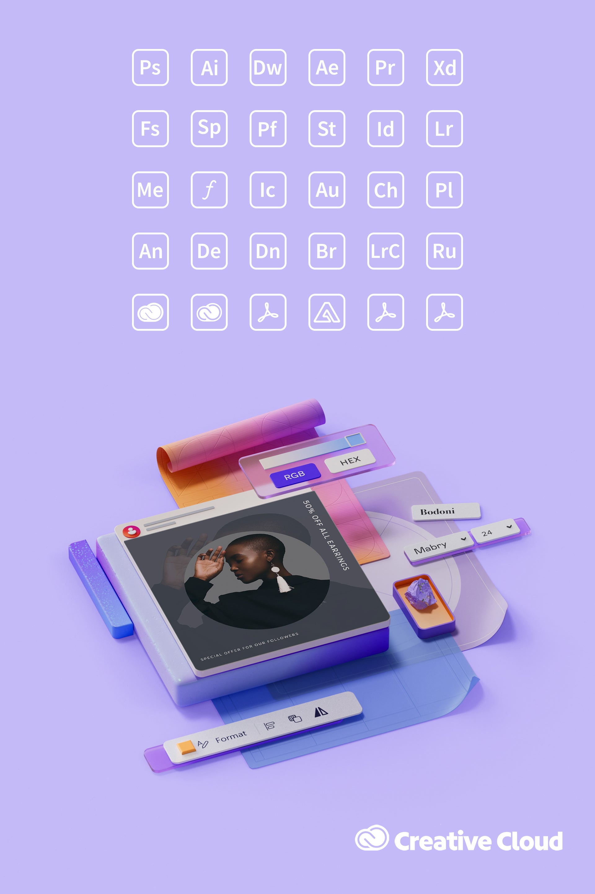 Creative Cloud All Apps (Pro) + Adobe Stock Subscription | Email Invite Main image