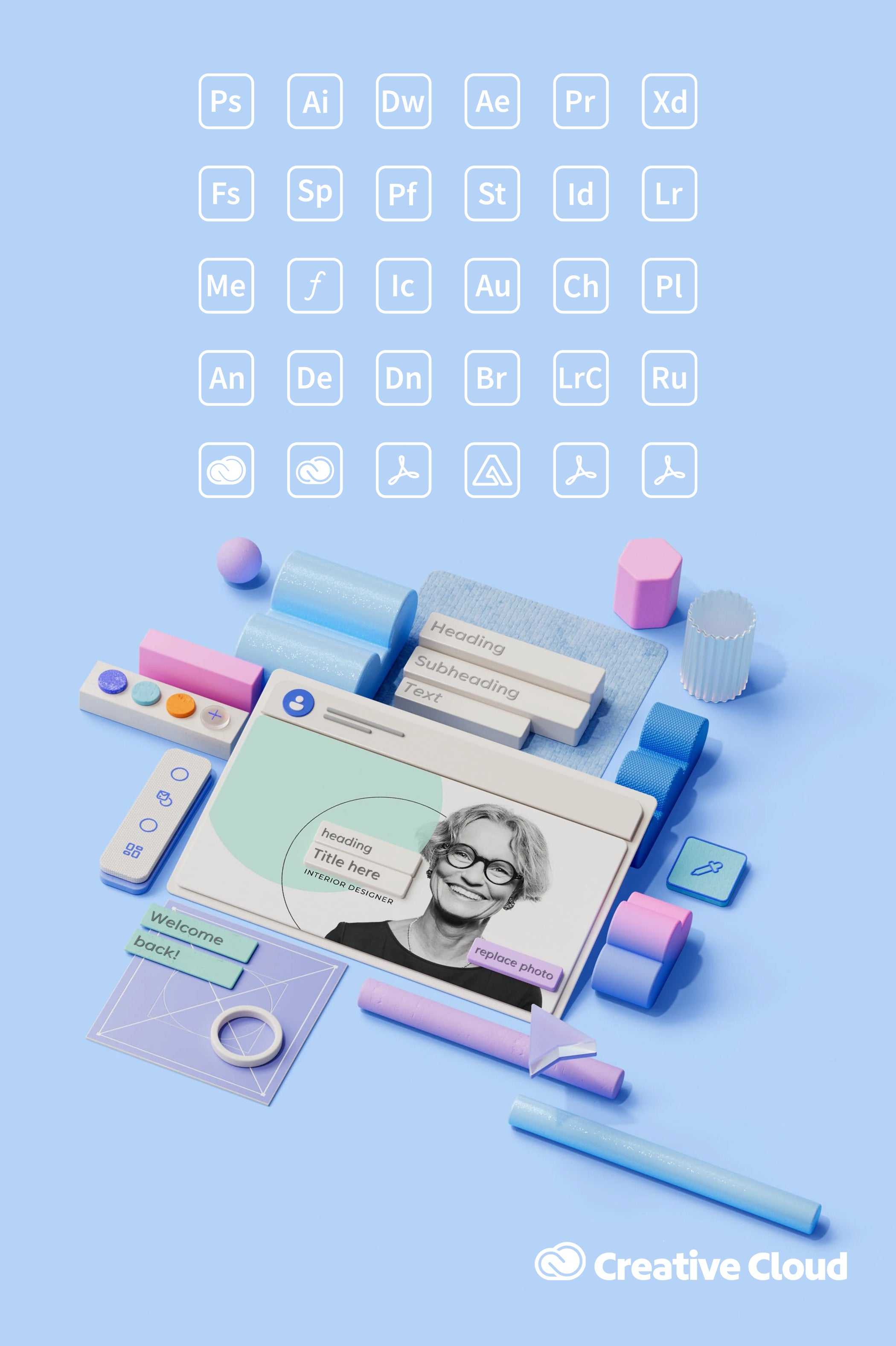 Creative Cloud All Apps (Pro) + Adobe Stock Subscription | Activation Key Main image